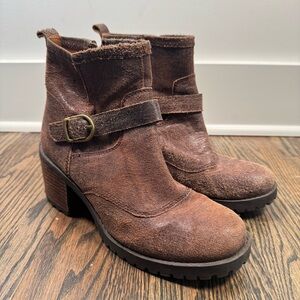 Lucky Brand Ninnah Leather chunky sole boots size 10
